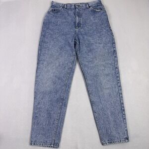 Vintage 90s Lee Jeans Women's 16 MED High Waisted Acid Wash Tapered Made in USA